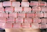 CTB650 15.5 inches 12*16mm faceted tube rose quartz beads