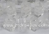 CTB750 15.5 inches 6*10mm - 8*12mm faceted tube white crystal beads