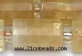 CTB907 15 inches 10*16mm faceted tube citrine beads