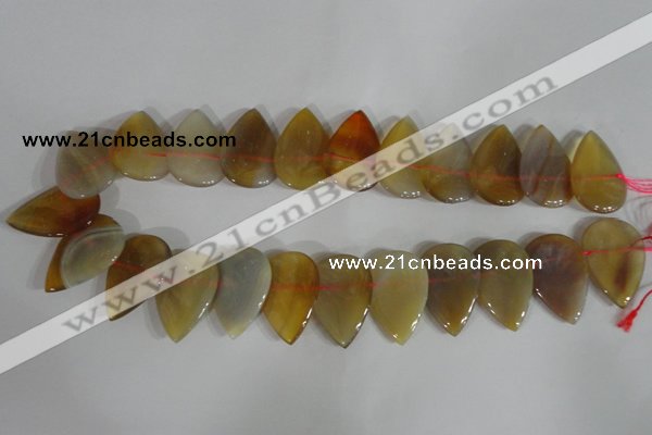 CTD08 Top drilled 22*30mm flat teardrop agate gemstone beads