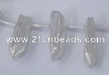 CTD1135 Top drilled 6*20mm - 8*25mm nuggets plated quartz beads