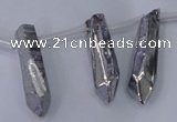 CTD1151 Top drilled 8*20mm - 10*30mm sticks plated quartz beads