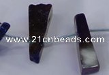 CTD1164 Top drilled 8*25mm - 10*35mm freeform plated quartz beads