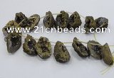 CTD1176 Top drilled 25*30mm - 35*40mm freeform plated druzy quartz  beads
