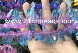 CTD1210 Top drilled 7*25mm - 9*40mm sticks plated quartz beads