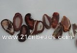 CTD1501 Top drilled 25*45mm - 30*50mm freeform agate slab beads