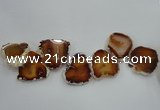 CTD1505 Top drilled 40*50mm - 40*55mm freeform agate slab beads