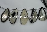 CTD1533 Top drilled 30*65mm - 40*75mm freeform agate slab beads