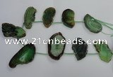 CTD1570 Top drilled 25*35mm - 30*55mm freeform agate slab beads