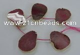CTD1599 Top drilled 35*40mm - 35*45mm freeform agate beads