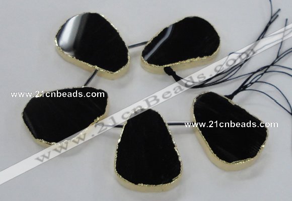CTD1604 Top drilled 35*40mm - 35*45mm freeform agate beads