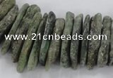 CTD1632 Top drilled 5*20mm - 8*40mm sticks green kyanite beads