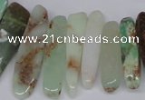 CTD1657 Top drilled 6*20mm - 8*50mm sticks Australia chrysoprase beads