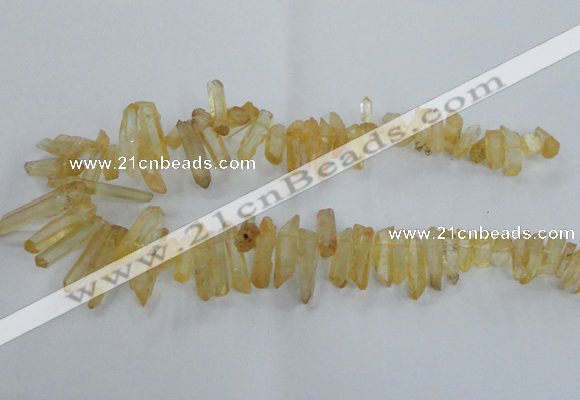 CTD1691 Top drilled 5*15mm - 7*35mm sticks dyed white crystal beads