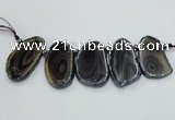 CTD1727 Top drilled 25*35mm - 25*45mm freeform Botswana agate slab beads
