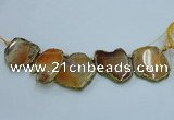 CTD1738 Top drilled 25*35mm - 35*50mm freeform agate slab beads