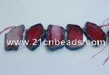 CTD1742 Top drilled 25*35mm - 35*50mm freeform agate slab beads