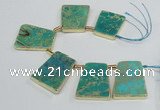 CTD1953 Top drilled 30*40mm - 35*45mm trapezoid sea sediment jasper beads