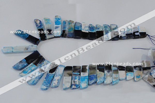 CTD1988 Top drilled 10*25mm - 12*50mm sticks agate gemstone beads