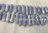 CTD2116 Top drilled 10*25mm - 12*45mm sticks blue lace agate beads