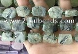 CTD2283 Top drilled 15*20mm - 17*23mm freeform green rutilated quartz beads