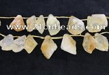 CTD2304 Top drilled 20*25mm - 30*45mm faceted nuggets citrine beads