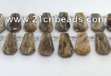 CTD2364 Top drilled 16*18mm - 20*30mm faceted freeform moonstone beads