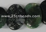 CTD25 Top drilled 20*30mm oval moss agate beads wholesale