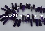 CTD2534 Top drilled 8*30mm - 11*50mm sticks agate gemstone beads