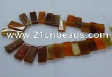 CTD2608 Top drilled 14*27mm - 16*42mm rectangle agate beads