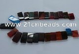 CTD2614 Top drilled 14*27mm - 16*42mm rectangle agate beads