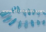 CTD2626 Top drilled 10*25mm - 20*45mm nuggets plated druzy quartz beads