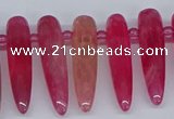 CTD2726 Top drilled 8*35mm bullet agate gemstone beads wholesale