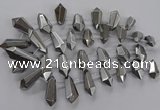 CTD2879 Top drilled 15*20mm - 22*50mm sticks plated quartz beads