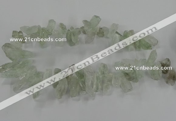 CTD2886 Top drilled 12*20mm - 15*35mm sticks green quartz beads