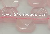 CTD314 Top drilled 15*18mm - 18*20mm faceted freeform rose quartz beads