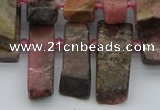 CTD3502 Top drilled 10*25mm - 10*45mm sticks rhodochrosite beads