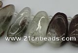 CTD3541 Top drilled 10*22mm - 15*45mm freeform green phantom quartz beads