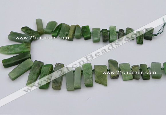 CTD3546 Top drilled 10*20mm - 12*35mm sticks Canadian jade beads