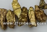 CTD3556 Top drilled 10*20mm - 12*30mm sticks plated quartz beads