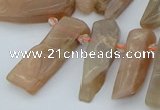 CTD3570 Top drilled 10*20mm - 12*40mm sticks moonstone beads