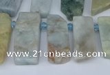 CTD3638 Top drilled 10*20mm - 12*40mm sticks aquamarine beads