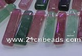 CTD3691 Top drilled 6*16mm - 8*40mm sticks mixed strawberry quartz beads
