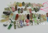 CTD3698 Top drilled 10*20mm - 12*40mm sticks mixed gemstone beads