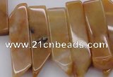 CTD374 Top drilled 10*20mm - 12*50mm wand yellow jade beads