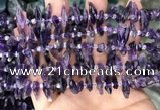 CTD3755 15.5 inches 4*6mm - 6*20mm sticks amethyst gemstone beads