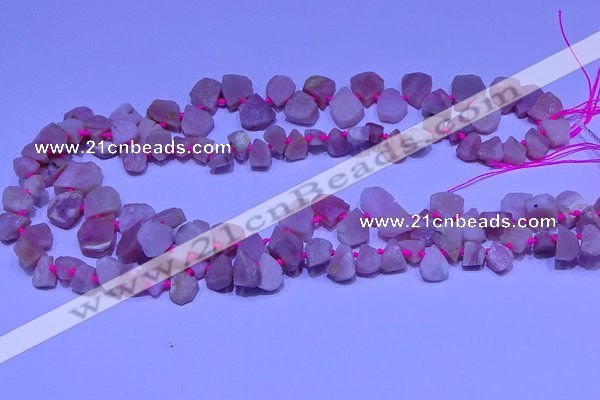 CTD3857 Top drilled 8*10mm - 10*12mm freeform pink opal beads