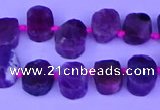 CTD3887 Top drilled 8*10mm - 10*14mm freeform pink tourmaline beads