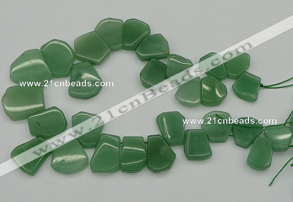 CTD398 Top drilled 15*18mm - 25*30mm freeform green aventurine beads