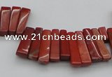 CTD403 Top drilled 4*15mm - 6*20mm sticks red jasper beads